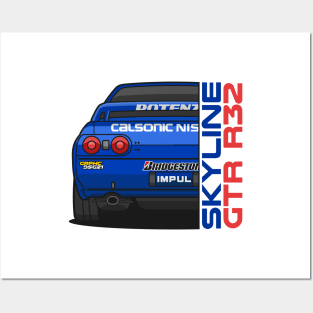 Nissan Skyline GTR R-32 Calsonic Bridgestone Potenza Livery A Posters and Art